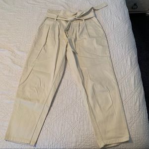 High Waisted Cream Jeans